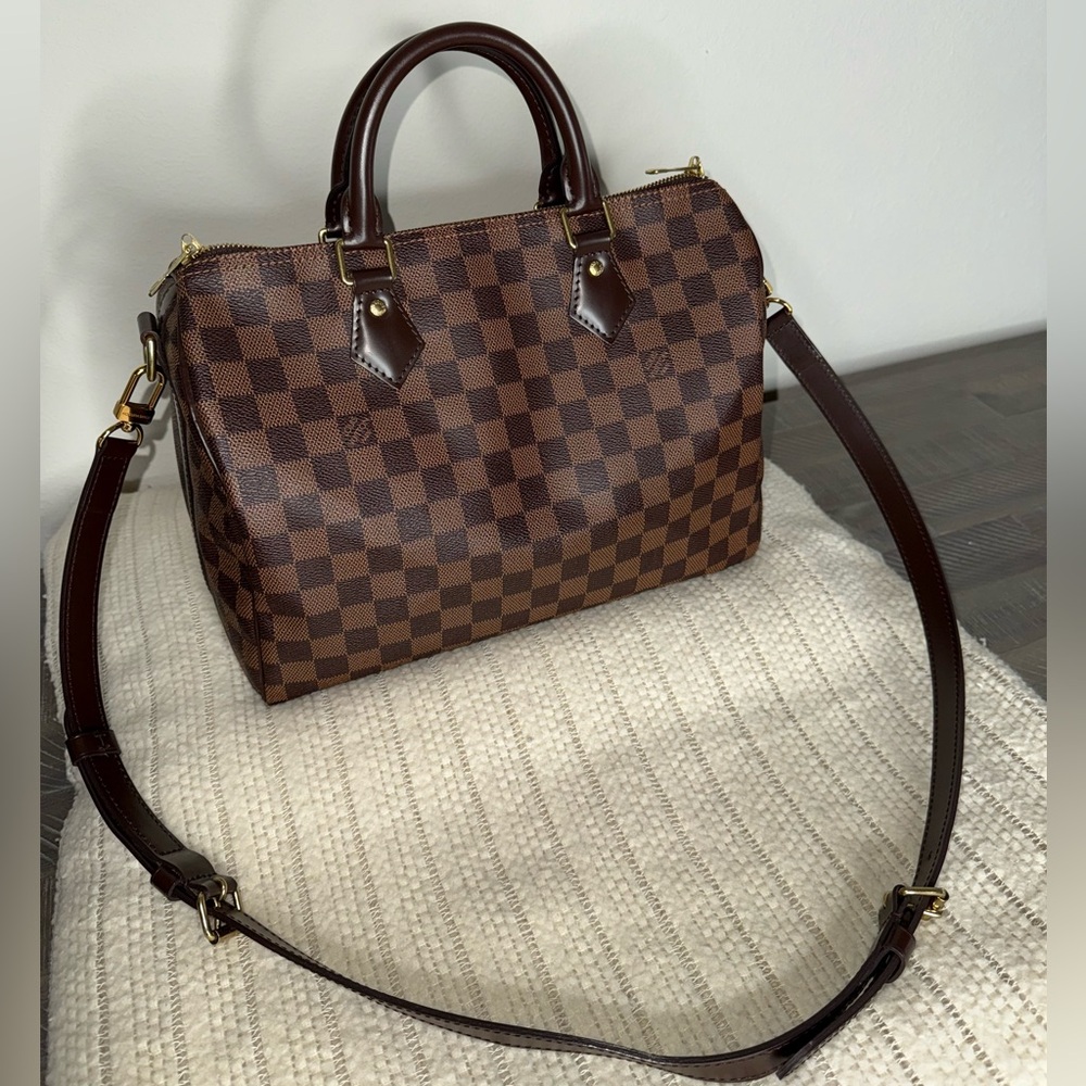 Authentic Louis Vuitton Speedy 30 Bandouliere Damier Ebene - Made in France